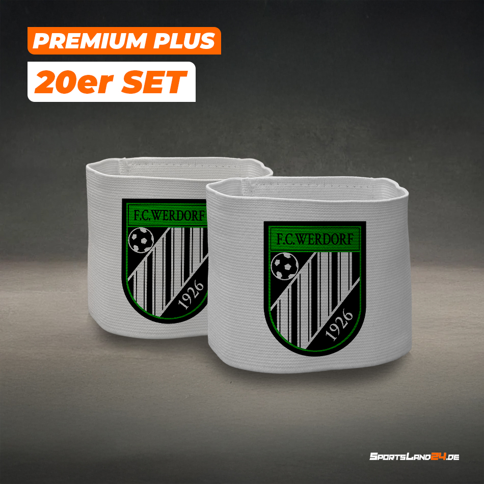 20x Schienbeinschonerhalter 7cm PREMIUM PLUS inkl. Druck