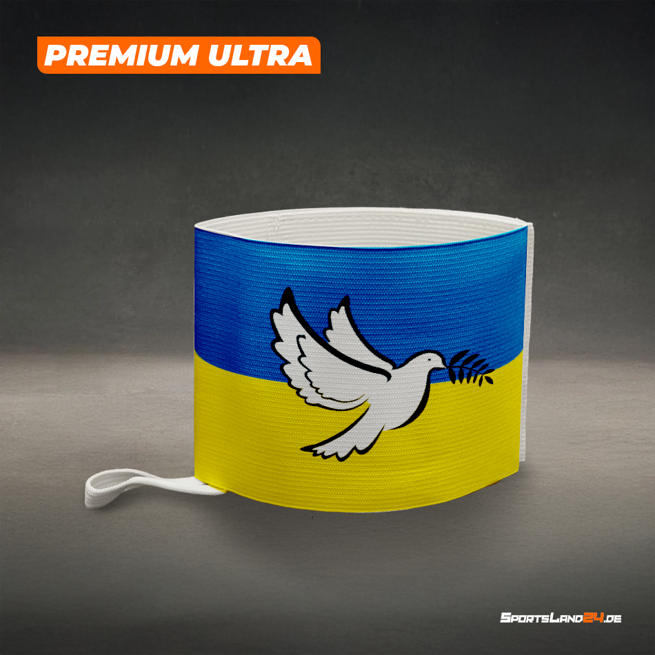 UKRAINE Kapitänsbinde 9cm PREMIUM ULTRA inkl. Druck